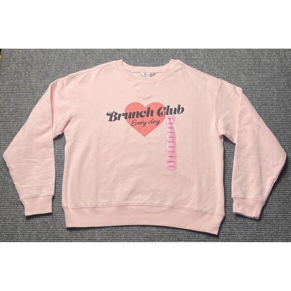 Wildfox Brunch Club Everyday Pink Graphic Crewneck Sweatshirt Size Small NWT - Picture 6 of 15